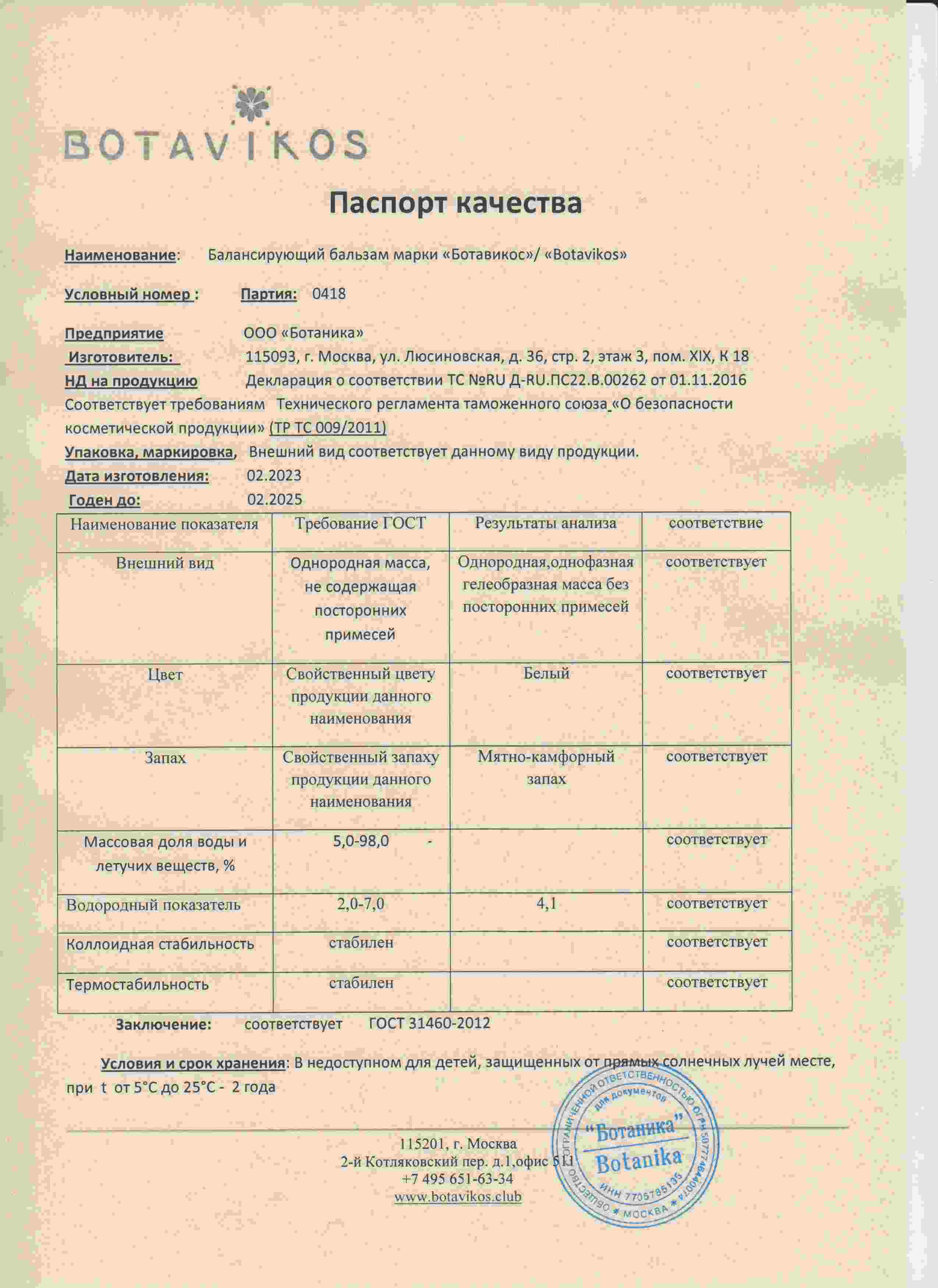 Паспорт №022023